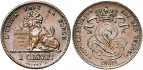 BELGIQUE, Royaume, Léopold Ier (1831-1865), Cu 1 centime, 1861. Dupriez 872.
Fleur de Coin