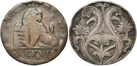 BELGIQUE, Royaume, Léopold Ier (1831-1865), Cu 5 centimes. Avec le revers regravé en motif floral.
très bien conservé/Très Beau