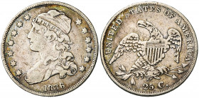 ETATS-UNIS, AR 25 cents, 1836.
Beau à Très Beau