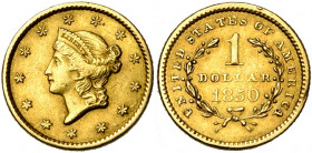 ETATS-UNIS, AV 1 dollar, 1850. Fr. 84.
Très Beau