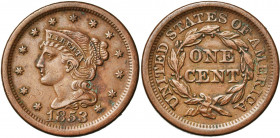 ETATS-UNIS, Cu 1 cent, 1853. K.M. 67. Petites taches de vert-de-gris.
Très Beau à Superbe