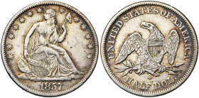 ETATS-UNIS, AR 1/2 dollar, 1857O. Seated Liberty. Petits coups.
Très Beau