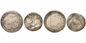 GRANDE-BRETAGNE, Philippe et Marie Tudor (1554-1558), lot de 2 p.: shilling, s.d. et sixpence, 1554. S. 2498, 2505.
très bien conservé