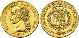 ITALIE, SAVOIE et SARDAIGNE, Victor Emmanuel Ier (1802-1821), AV 20 lire, 1820L, Turin. M. 21; G. 15; Fr. 1129. Rare.
Très Beau