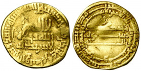 ABBASID, al-Rashid (AD 786-809/AH 170-193) AV dinar, AH 180, no mint (Madinat al-Salam). Album 218.3. 3,92g Scraped.
Fine