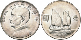 CHINA, Republic (1912-1949), AR 1 dollar, an 22 (1933). Sun Yat-sen Memorial. Kann 624. Minor marks.
Extremely Fine - Uncirculated