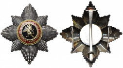 BELGIQUE, Ordre de Léopold, plaque de grand cordon à titre civil, modèle bilingue, sans pastille de fabricant au revers.