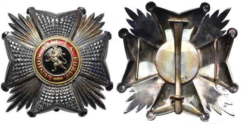 BELGIQUE, Ordre de Léopold, plaque de grand officier à titre civil, modèle unili...
