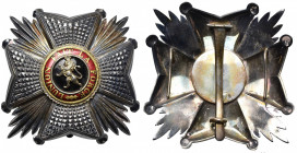 BELGIQUE, Ordre de Léopold, plaque de grand officier à titre civil, modèle unilingue en argent, sans nom de fabricant au revers.
