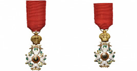 BELGIQUE, Ordre de Léopold, croix de chevalier de l’Ordre de Léopold à titre militaire, modèle unilingue de la création par Dutalis en 1832, demi-tail...