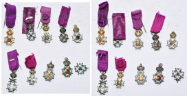 BELGIQUE, lot de 10 miniatures de l’Ordre de Léopold (3 officiers et 7 chevaliers): 3 à titre militaire et 7 à titre civil, 6 avec ruban et 4 sans, la...