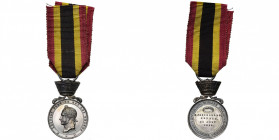 BELGIQUE, médaille de récompense pour actes éclatants de courage, de dévouement et d’humanité, 3e classe en argent, type 1849-1867, attribuée au rever...