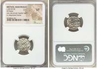 BRITAIN. Durotriges. Ca. 60-20 BC. BI stater (18mm, 9h). NGC VF. Badbury Rings type. Devolved head of Apollo right / Disjointed horse left with pellet...