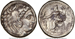 MACEDONIAN KINGDOM. Alexander III the Great (336-323 BC). AR tetradrachm (25mm, 2h). NGC Choice VF. Lifetime issue of 'Amphipolis', ca. 325-323 BC. He...