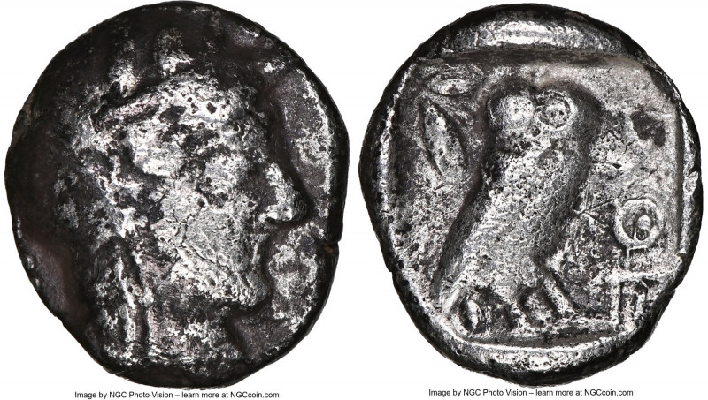 ATTICA. Athens. Ca. 450-404 BC. AR drachm (15mm, 3.53 gm, 12h). NGC Fine 5/5 - 2...