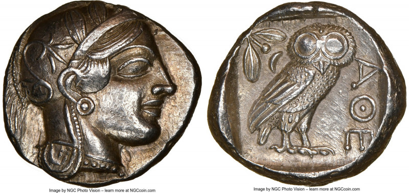 ATTICA. Athens. Ca. 440-404 BC. AR tetradrachm (25mm, 17.16 gm, 1h). NGC Choice ...