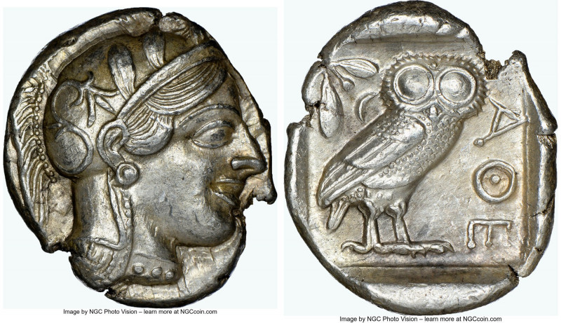 ATTICA. Athens. Ca. 440-404 BC. AR tetradrachm (23mm, 17.21 gm, 7h). NGC Choice ...