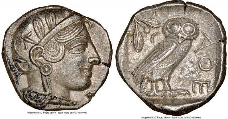 ATTICA. Athens. Ca. 440-404 BC. AR tetradrachm (25mm, 17.14 gm, 8h). NGC Choice ...