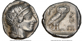 ATTICA. Athens. Ca. 440-404 BC. AR tetradrachm (25mm, 17.15 gm, 4h). NGC Choice XF 5/5 - 4/5. Mid-mass coinage issue. Head of Athena right, wearing ea...