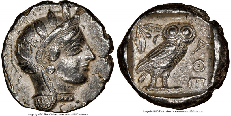 ATTICA. Athens. Ca. 440-404 BC. AR tetradrachm (26mm, 17.14 gm, 7h). NGC Choice ...
