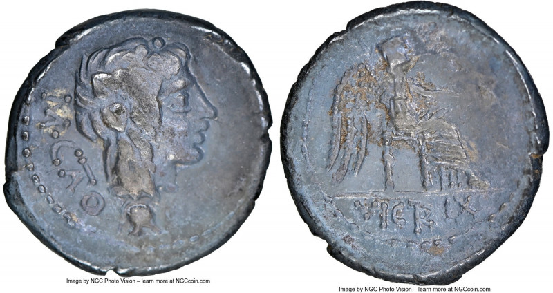 M. Porcius Cato (ca. 89 BC). AR quinarius (15mm, 2.00 gm, 10h). NGC Choice VF 5/...