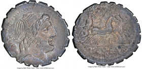 Q. Antonius Balbus (ca. 83-82 BC). AR denarius serratus (18mm, 3.83 gm, 5h). NGC XF 5/5 - 3/5. Rome. Laureate head of Jupiter right; S•C behind / Q•AN...