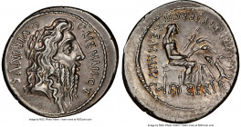 C. Memmius C.f. (ca. 56 BC). AR denarius (19mm, 3.96 gm, 9h). NGC Choice XF 5/5 - 4/5. Rome. QVIRINVS-C•MEMMI•C•F•, laureate head of Quirinus right / ...