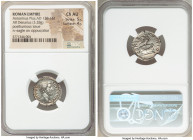 Divus Antoninus Pius (AD 138-161). AR denarius (19mm, 3.28 gm, 5h). NGC Choice AU 5/5 - 4/5. Rome, AD 161. DIVVS-ANTONINVS, bare head of Divus Antonin...