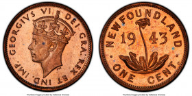 Newfoundland. George VI Cent 1943-C MS63 Red Prooflike PCGS, Royal Canadian mint, KM18. A fiery red specimen that emits a pervasive reflectivity. We w...