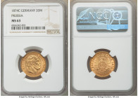 Prussia. Wilhelm I gold 20 Mark 1874-C MS63 NGC, Frankfurt mint, KM505. 

HID09801242017

© 2020 Heritage Auctions | All Rights Reserved