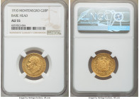 Nicholas I gold "Golden Jubilee" 20 Perpera 1910 AU55 NGC, KM11. Laureate head not bare head as listed on holder. 50th Year of Reign. 

HID09801242017...
