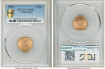Wilhelmina gold 5 Gulden 1912 MS64 PCGS, KM151. AGW 0.0972 oz. 

HID09801242017

© 2020 Heritage Auctions | All Rights Reserved