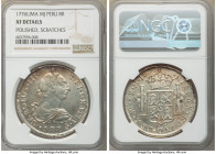 Charles III 8 Reales 1776 LM-MJ XF Details (Polished, Scratches) NGC, Lima mint, KM78. Grainy surfaces. 

HID09801242017

© 2020 Heritage Auctions | A...