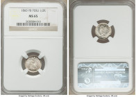 Republic Pair of Certified Assorted Issues NGC, 1) 1/2 Real 1860 YB - MS65, Lima mint, KM180 2) 1/2 Sol 1915 FG-JR - MS63+, Lima mint, KM203 Sold as i...