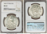 Republic Sol 1894-TF MS63 NGC, Lima mint, KM196.26. Boldly lustrous with a golden sheen. 

HID09801242017

© 2020 Heritage Auctions | All Rights Reser...