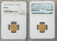 João V gold 1/2 Escudo 1725 MS62 NGC, Lisbon mint, KM218, Gomes-109.03. Olive toned, adjustment or scuff on cheek. 

HID09801242017

© 2020 Heritage A...
