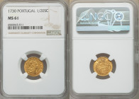 João V gold 1/2 Escudo 1730 MS61 NGC, Lisbon mint, KM218, Gomes-109.10. 

HID09801242017

© 2020 Heritage Auctions | All Rights Reserved