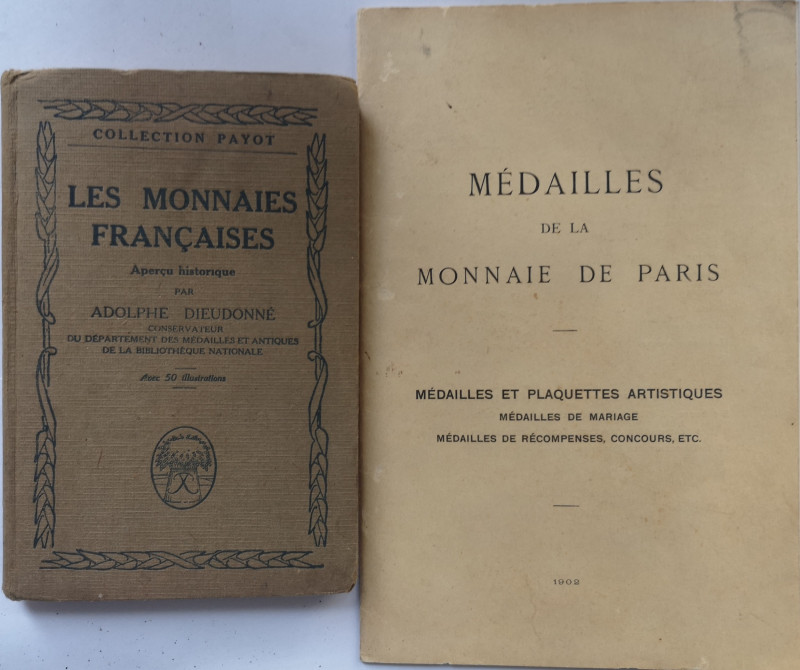 Libri. Francia Lotto di 2 libri, Collezione Payot 1923, Libro di Medaglie e Mone...