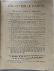 Libri-Francia. Catalogo d'Asta. Collezione Le Maistre. 1913. Senza Copertina. Pessime condizioni.