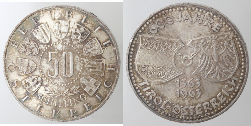 Monete Estere. Austria. 50 Scellini 1963. Ag. KM# 2894. Peso 20,00 gr. qFDC. (D....