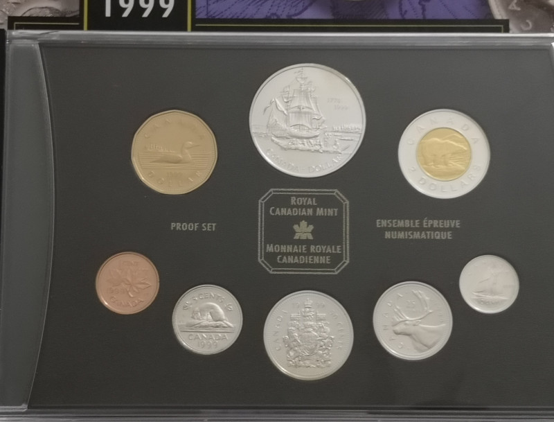 Monete Estere. Canada. Elisabetta II. Serie Divisionale 1999. 5 Monete in Ag 925...