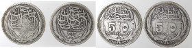 Egitto. Lotto di due monete da 5 Piastre 1916. Ag.