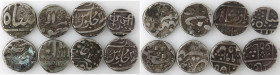 India. Lotto di 8 monete. XVIII-XIX sec. Ag.