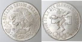Messico. 25 pesos 1968 XIX Olimpiade. Ag.