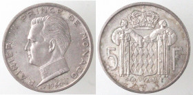 Monaco. Ranieri III. 1949-2005. 5 Francs 1960. Ag.