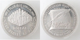 USA. Dollaro 1987 S. Ag. Per i 200 anni della costituzione