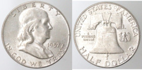 USA. Mezzo Dollaro 1957 Franklin. Ag.