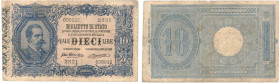 Banconote. Regno d'Italia. Vittorio Emanuele III. 10 Lire Effigie di Umberto I. D.M. 11-10-1915.