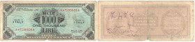 Banconote. Occupazione Americana. 1000 Am lire 1943. Bilingue FLC. Gig AM 14A.