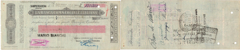 Banconote. Banca Commerciale Italiana. 100.000 Lire 1943. MB. Strappo. Cifra con...